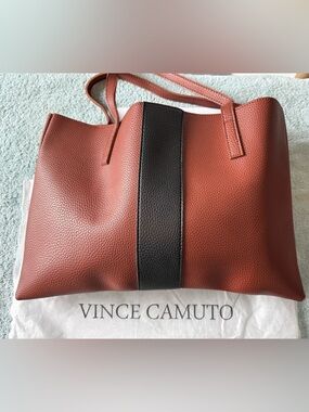 2018 Vince Camuto Luck Leather Tote with Black Accent